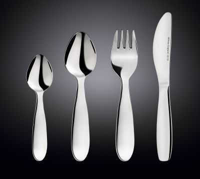 Набор столовых приборов детский Кидс 18/10  2 мм 4 пр. Wilmax  /1/48/ АКЦИЯ