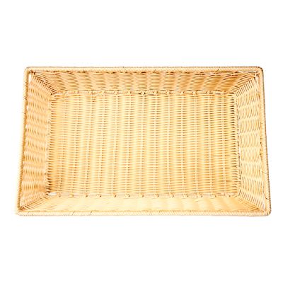 Корзина для хлеба прямоуг. 53*32,5*10 см. бежевая полиротанг MGprof /1/6/ АКЦИЯ