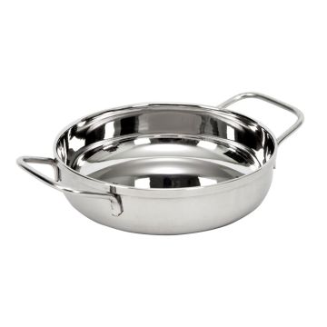 Сковорода для подачи 18 см h2 см круглая нерж. 2 ручки P.L. Proff Cuisine