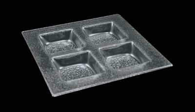 Менажница 4-х секц. 300*300 мм. ячейка 100*100*25 мм.стекло 3D /1/12/ АКЦИЯ