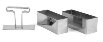 Формовочные прямоугольники 2 шт. с прессом, нержавеющая сталь