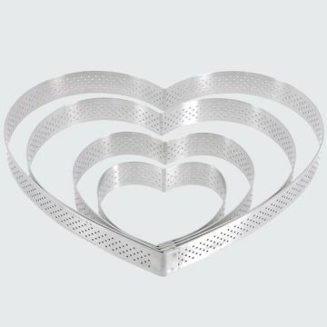 Форма кондитерская "Сердце" d=8 см. 95 мл. перфорир. нерж. De Buyer  /1/