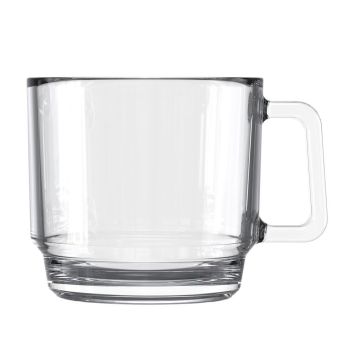 Кружка 440 мл прозрачная "Stack Noir Caffe Premio" d 9,8 см h9,5 см стекло Ocean [6]