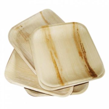 Тарелка квадратная из пальмовых листьев 24*24*2 см, 25 шт, Garcia de PouИспания