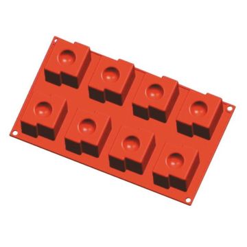 Форма кондитерская "Скайлайн" 8 ячеек 55*50 мм, h 50 мм силикон (30*17,5 см) P.L.