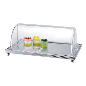 Поднос для выкладки 57,7*36,2*23,7 см нерж. зеркало с пласт. Roll-top крышкой KINGO-HOTEL