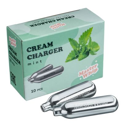 Баллончики для сифона для взбивания сливок (N2O) 10 шт/уп. вкус мята MasterWhip /1/36/ АКЦИЯ