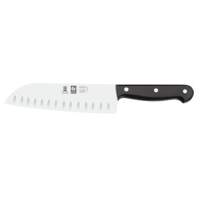 Нож японский Santoku 180/300 мм. с бороздками, черный TECHNIC Icel /1/6/
