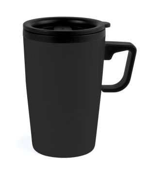 Термокружка 0.33 л черная, пластик и нержавеющая сталь