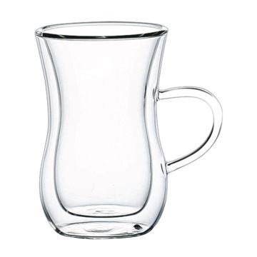 Стаканчик для чая 150 мл с ручкой набор 2 шт. d 6,5 см h10 см термостекло P.L. Proff Cuisine [1]