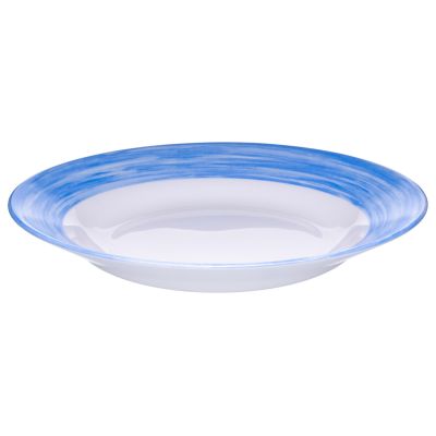 Тарелка d=225 мм. глубокая голубой край Браш /1/6/24/ АКЦИЯ