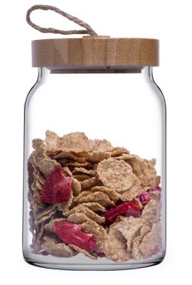 Банка для сыпучих прод.  860 мл. с дерев. крышкой Вуди /1/6/360/ Банка для сыпучих прод.  860 мл. с дерев. крышкой Вуди /1/6/360/