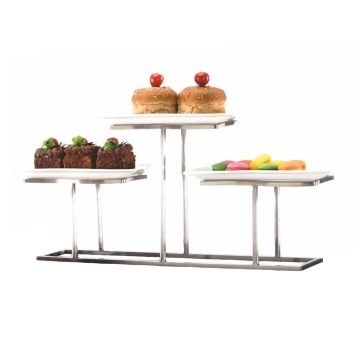 Подставка фуршетная стойка 60*17*27 см нерж. + 3 блюда керам. P.L.--Hotelware