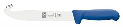 Нож для прокалывания брюшины и снятия кожи 210/340 мм. с крючком и зацепом, синий SAFE Icel /1/6/