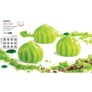 Форма кондитерская Pavoni DELICE 40*30 см, силикон, р-р ячейки: d 64 мм, h 52 мм, Италия