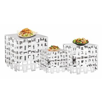 Подставка фуршетная стойка 15,5*15,5 см h15,5 см квадрат перфорация нерж. P.L. Hotelware