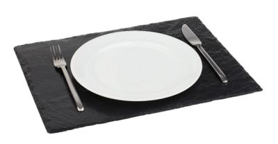 Блюдо для подачи прямоуг. 45*30 см. h=1,2 см. черное, сланец APS /1/6/