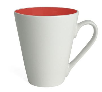 Кружка Attila 200 мл белая/красная, керамика