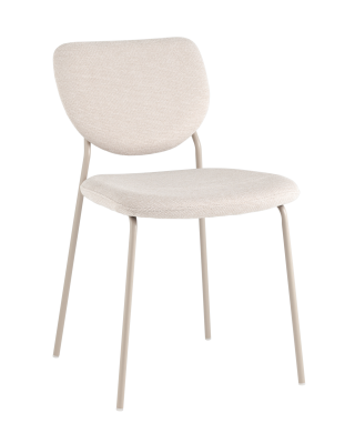 Стул обеденный Gigi шенилл бежевый кремовые ножки