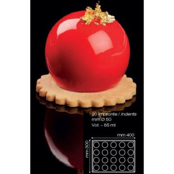 Форма кондитерская Pavoni SFERE 40*30 см, р-р ячейки: d 50 мм, силикон, Италия