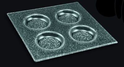 Менажница 4-х секц. 200*200 мм. ячейка 60*60*10 мм. стекло 3D  /1/10/ АКЦИЯ