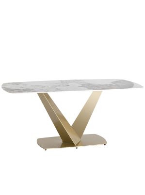 Стол обеденный Аврора 180*90 керамика светлая