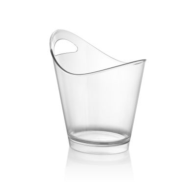 Ведро для шампанского  4 л. поликарбонат 260*200/160*130 мм. h=280 мм. с ручкой для 1-й бутылки, прозрачное GP /1/6/