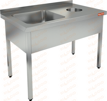 ВАННА  МОЕЧНАЯ цельнотянутая с отверстием для сбора отходов HICOLD НДСО1М-12/6БЛ 286487