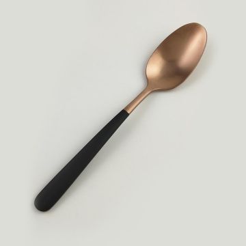 Ложка чайная 16,1 см матовая медный цвет черная ручка PVD Provence P.L. [12]