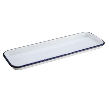 Блюдо прямоугольное 34,7*12,7*1,7 см 400 мл Blue Rim эмалированая сталь SUNNEX [1]