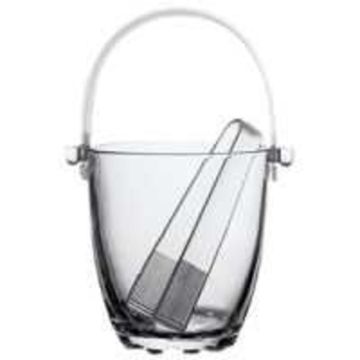 Емкость Ведро для льда 0,84 л d12 см h13 см стекло + щипцы Sylvana Pasabahce