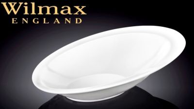 Салатник овальный 210*145 мм. 150 мл. h=25/55 мм. скошенный край Wilmax /1/4/48/