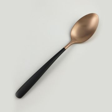 Ложка столовая 21 см матовая медный цвет черная ручка PVD Provence P.L. [12]