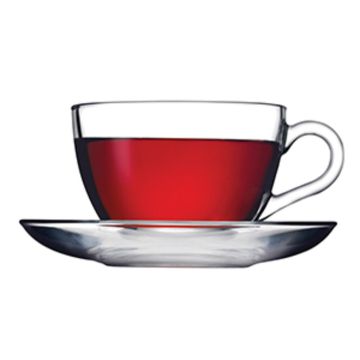 Чайная пара 200 мл прозрачная "Бейзик" стекло Tempered Glass d 13,7 см h6,4 см Pasabahce [6]