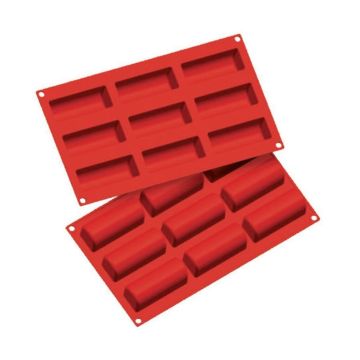 Форма кондитерская "Мини полено" 9 ячеек 85*32 мм, h 35 мм силикон (30*17,5 см) P.L.