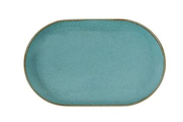 Блюдо овальное 32х20 см фарфор цвет бирюзовый Seasons