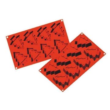 Форма кондитерская "Елка" 8 ячеек 85*70 мм, h 30 мм силикон (30*17,5 см) P.L.