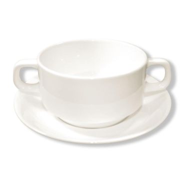 Бульонная пара 350 мл 10,5 см h 6 см белая фарфор Stackable P.L. Proff Cuisine [4]