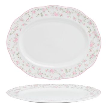 Блюдо овальное 34*27 cм h2,5 см Retro Ritz-La Vie En Rose Noble [1]