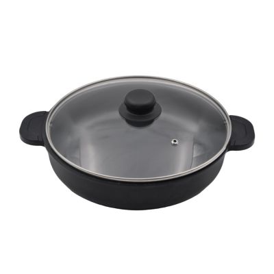 Сковорода d=26 см. h=6,5 см. 2,9 алюм.с антиприг.покрыт.глуб с крышкой с 2 ручками /1/