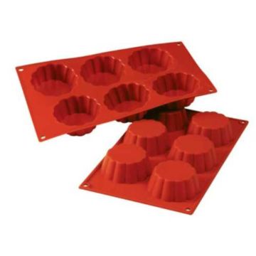 Форма кондитерская "Бриош" 6 ячеек d 80 мм, h 30 мм силикон (30*17,5 см) P.L.