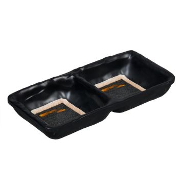 Соусник  80 мл 15,8*7,5 см прямоуг. двойной пластик меламин Dark Texture "Паназия" P.L.