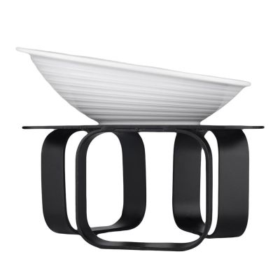 Подставка фуршетная стойка 31*31 см h21,8 см черный металл + салатник 33,5*31 см h6 см меламин P.L.