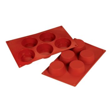 Форма кондитерская "Маффин" 5 ячеек d 80 мм, h 30 мм силикон (30*17,5 см) P.L.