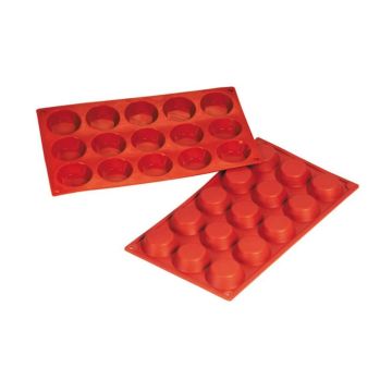 Форма кондитерская "Тарталетка" 15 ячеек d 45 мм, h 10 мм силикон (30*17,5 см) P.L.