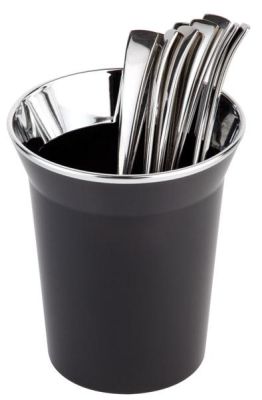 Подставка для столовых приборов (стакан) d=130 мм. h=150 мм.черная, пластик APS /1/24/