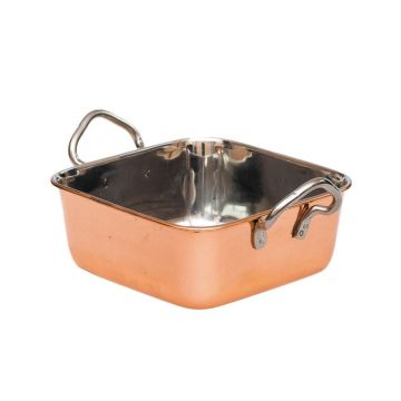 Сковорода для подачи 13,8*13,8 см h5,5 см 810 мл квадратная Copper нерж. 2 ручки цвет медь P.L.