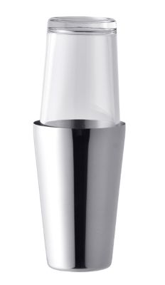 Шейкер 0,45/0,8 л. 28,7 см. нерж. Boston со стекл. стаканом MGsteel /1/20/ АКЦИЯ