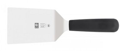 Лопатка 27,5 см. изогнутая раб. часть 11*9 см. нерж. широкая с пластик. ручкой, черная Icel /1/6/