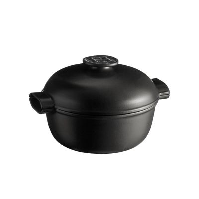 Кастрюля  4,0 л. керам. d=27,0 см. h=20 см. с крышкой (индукция) графитовая Emile Henry /1/ ВДОХНОВЕНИЕ